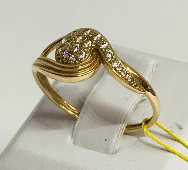 Кольцо из красного золота с цирконием (29856289) 0