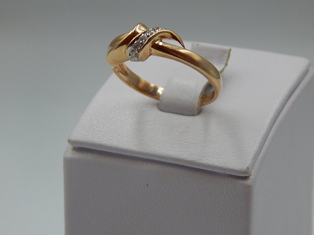 Кольцо из красного и белого золота с цирконием (31380719)  1