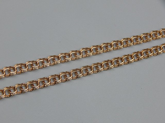 Цепь из красного золота с плетением Бисмарк (33656047)  2