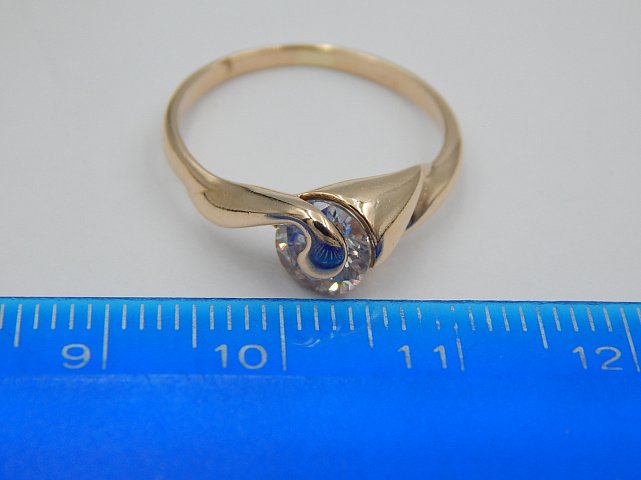 Кольцо из красного золота с цирконием (33720846)  4