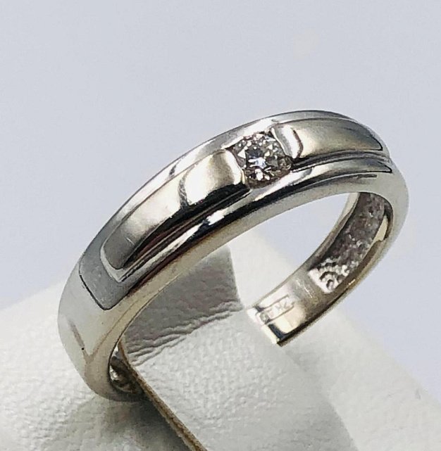 Кольцо из белого золота с бриллиантом (-ми) (33792688) 0