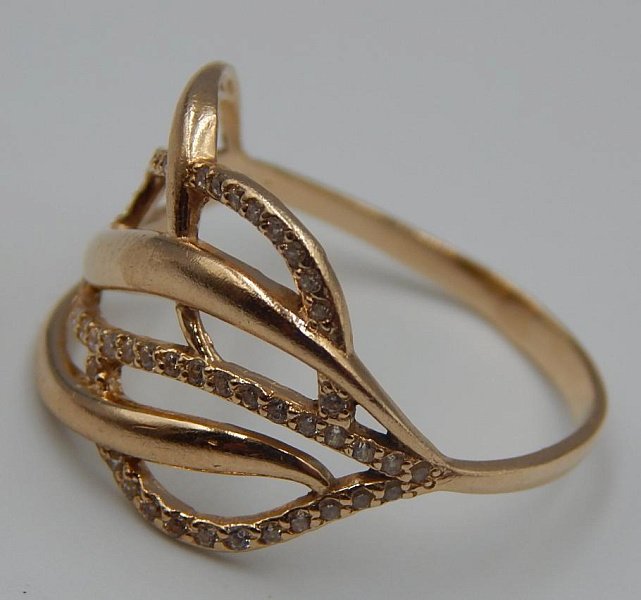 Кольцо из красного золота с цирконием (33668538) 2