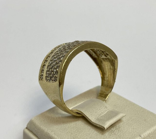 Кольцо из желтого золота с цирконием (33828520) 3