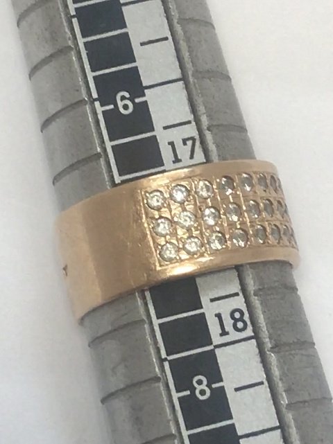 Кольцо из красного золота с цирконием (33751178)  4
