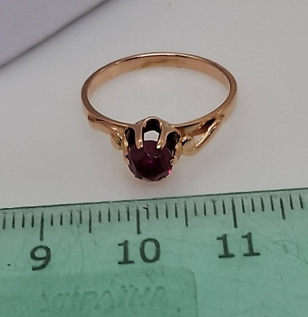 Кольцо из красного золота с корундом (32909237)  6