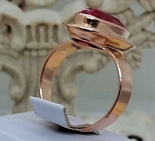 Кольцо из красного золота с корундом (32569966) 3