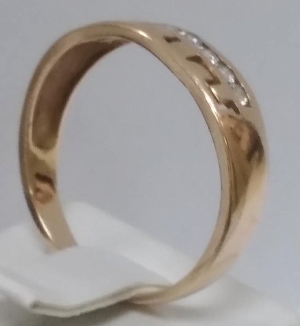 Кольцо из красного золота с цирконием (28166488) 3