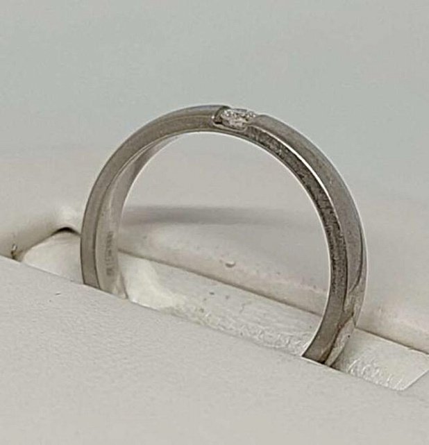 Обручальное кольцо из белого золота с бриллиантом (-ми) (31529839) 3