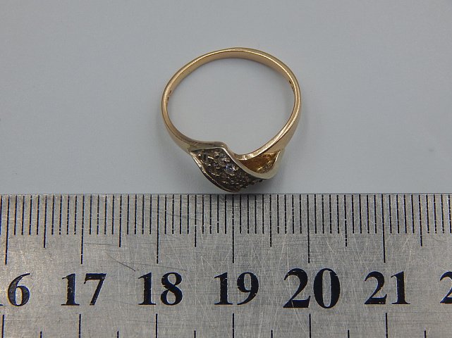 Кольцо из красного и белого золота с цирконием (33766929) 3