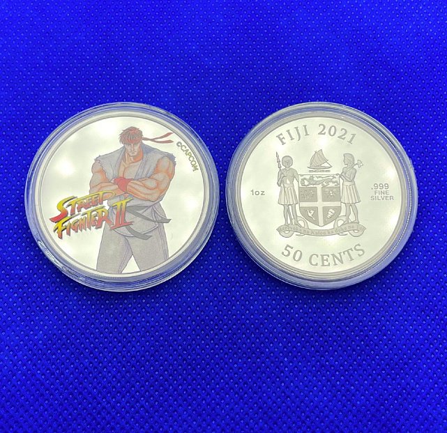 Серебряная монета 1oz Уличный Боец II: Рю 50 центов 2021 Фиджи (29128353) 0