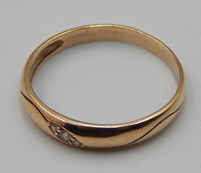 Кольцо из красного золота с цирконием (33431034)  4