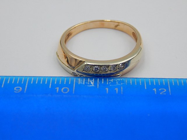Кольцо из красного и белого золота с цирконием (30666725)  3