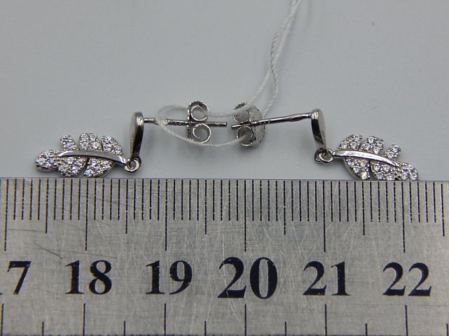 Серебряные серьги с цирконием (33238276) 3