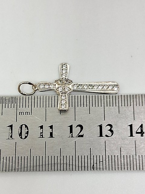 Срібний підвіс-хрест із цирконієм (33346562) 6