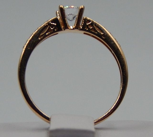 Кольцо из красного золота с цирконием (32037317)  3