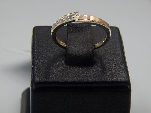 Серебряное кольцо с позолотой и цирконием (31630698) 1