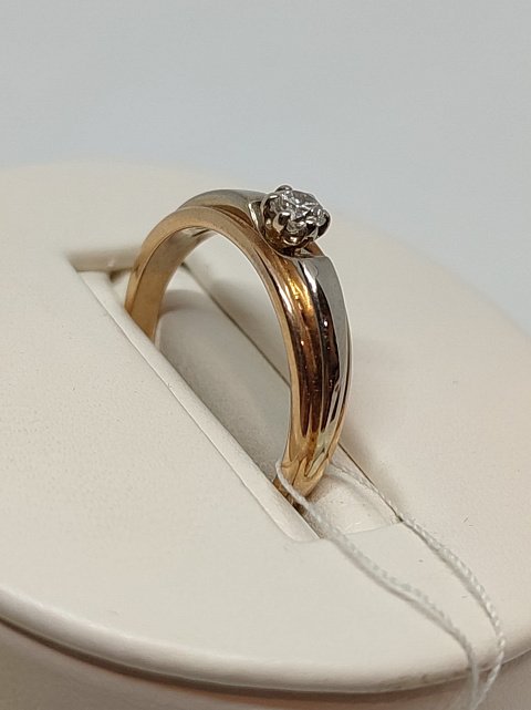 Кольцо из красного золота с бриллиантом (-ми) (27416704) 6