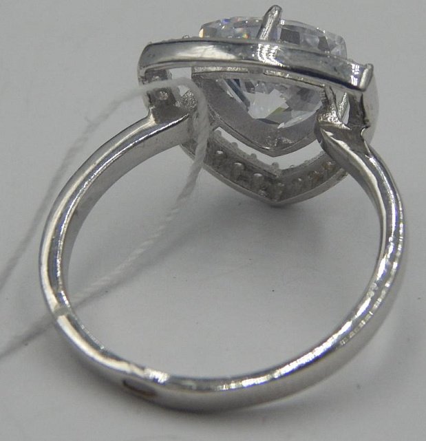 Серебряное кольцо с цирконием (30519881) 6