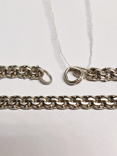 Серебряная цепь с плетением Бисмарк (32796047) 3
