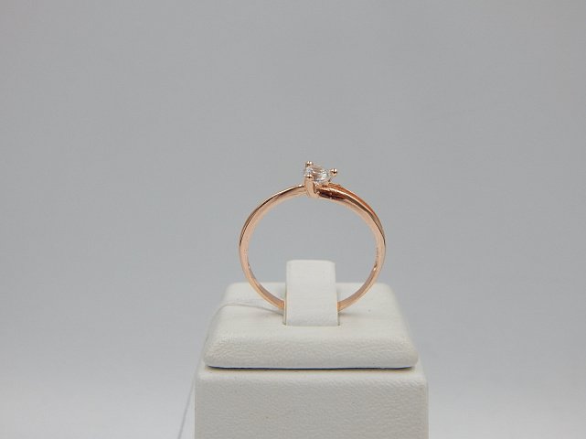 Серебряное кольцо с позолотой и цирконием (30704390) 4