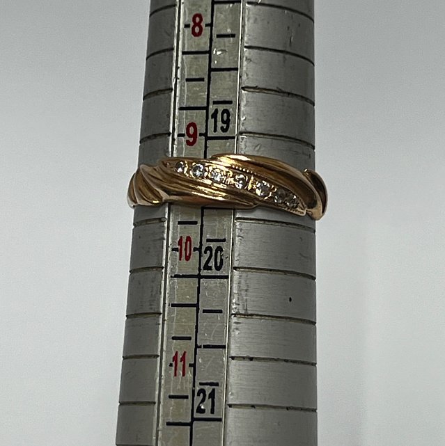 Кольцо из красного золота с цирконием (33761083) 3