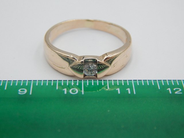Кольцо из красного золота с бриллиантом (-ми) (30719264) 5