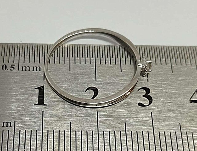 Кольцо из белого золота с бриллиантом (-ми) (33735018) 5