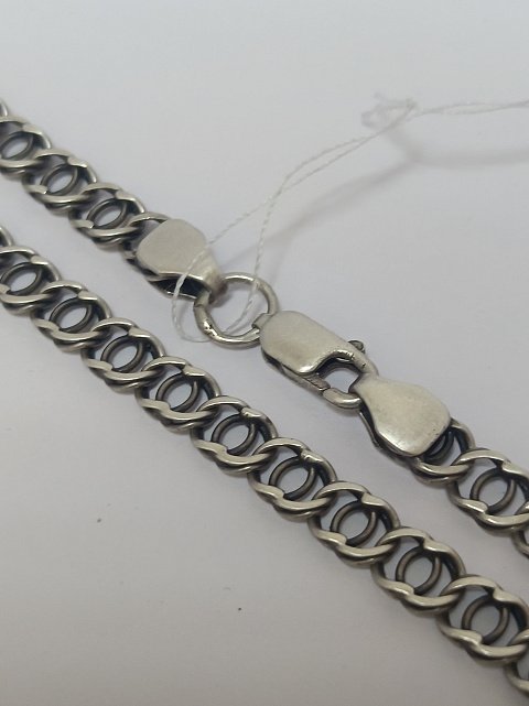 Серебряная цепь с плетением Бисмарк (33735255) 0