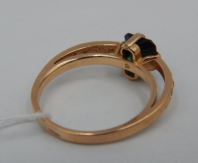 Кольцо из красного золота с цирконием (29314430) 7
