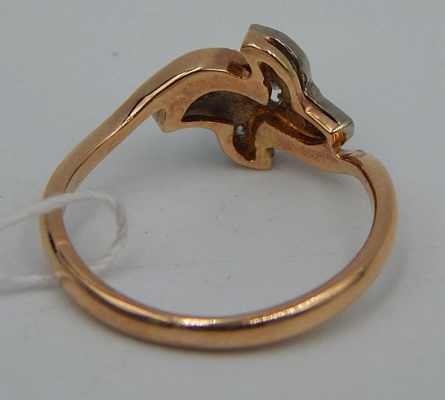 Кольцо из красного и белого золота с бриллиантом (-ми) (30703324) 3