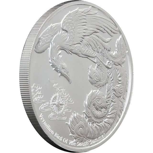 Срібна монета 1oz Чотири Стража Червона Птаха 2 долари 2023 Самоа (32935162) 1