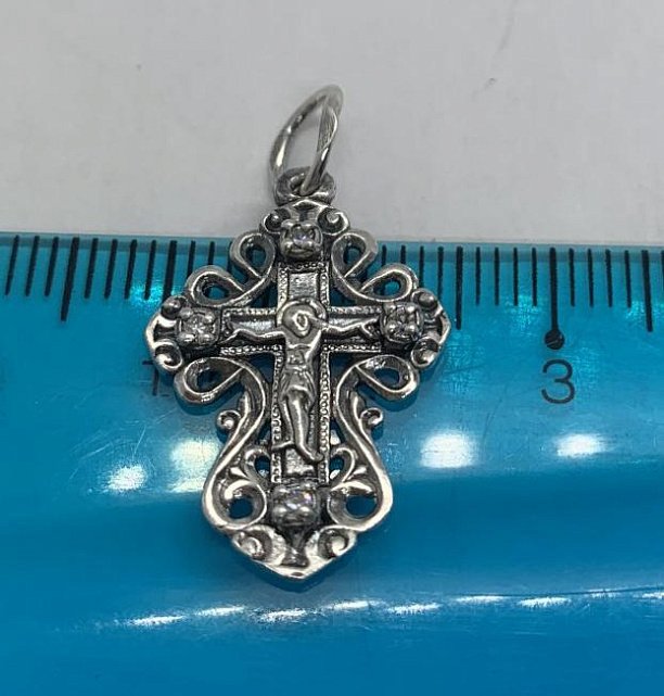 Срібний підвіс-хрест із цирконієм (33346523) 3
