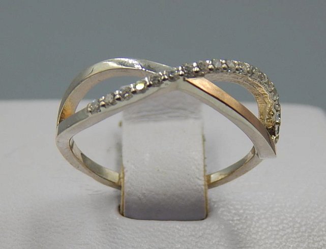 Серебряное кольцо с позолотой и цирконием (32317580) 0