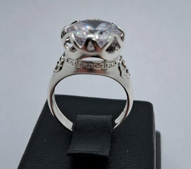 Серебряное кольцо с цирконием (32648093) 3