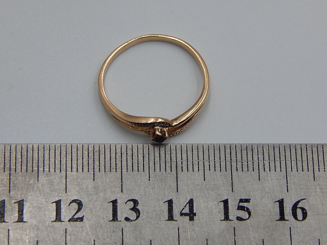Кольцо из красного золота с цирконием (32987007) 5