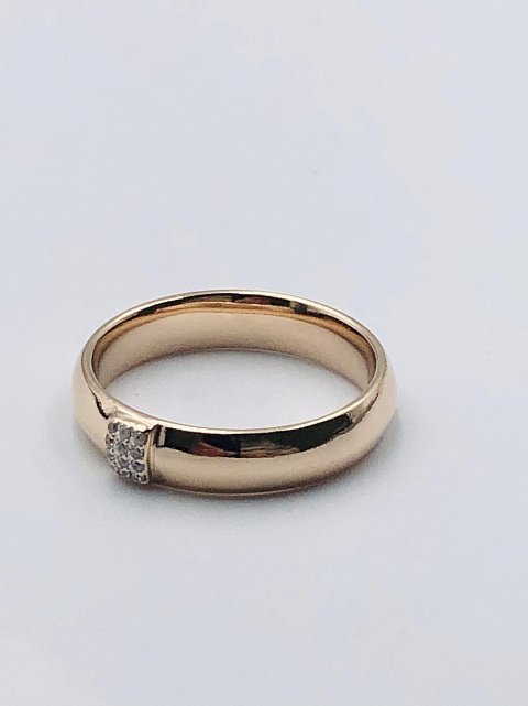Обручальное кольцо из красного золота с цирконием (33615707) 1