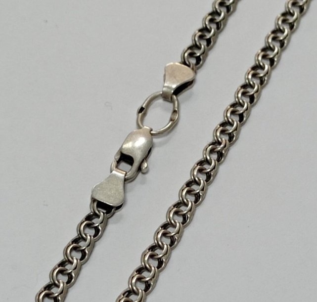 Серебряная цепь с плетением Бисмарк (33892511) 0