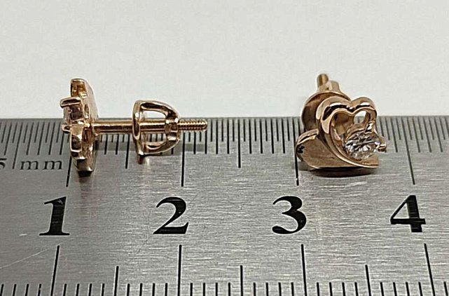 Сережки з червоного золота з діамантом (-ми) (33107119) 6