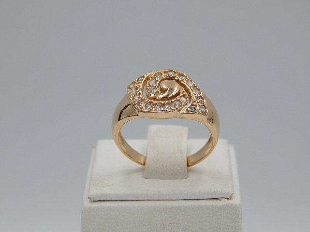 Кольцо из красного золота с цирконием (32455640) 1