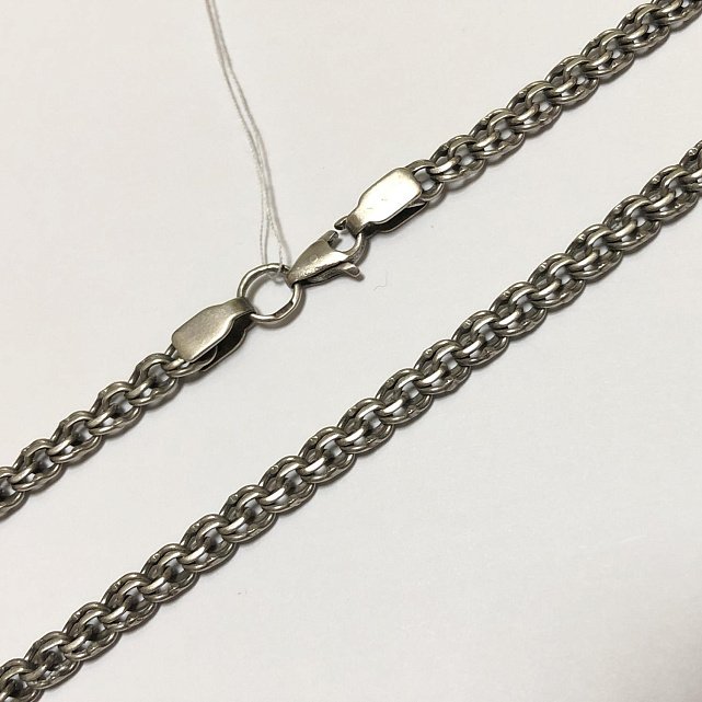 Серебряная цепь с плетением Бисмарк (33650046) 0