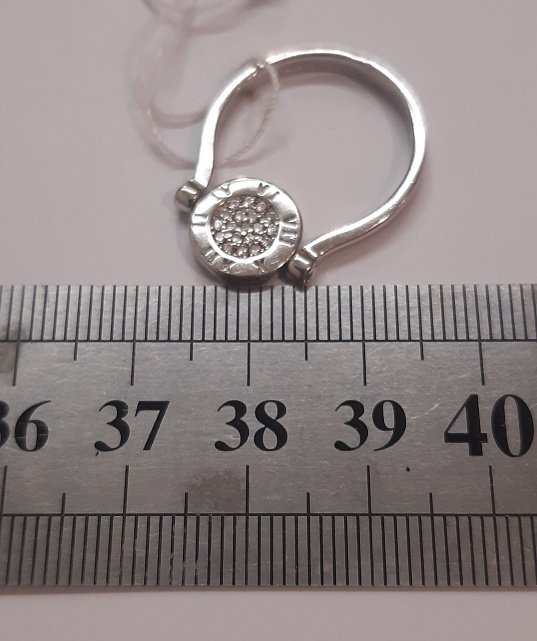 Серебряное кольцо с ониксом и цирконием (28714594) 6
