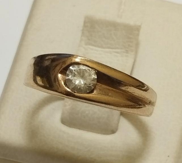 Кольцо из красного золота с цирконием (33753486)  0