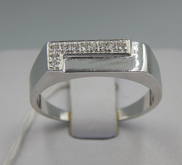 Серебряный перстень с цирконием (33468007) 0