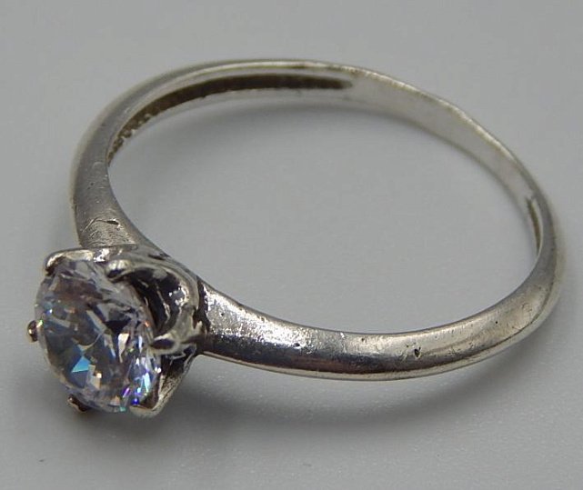 Серебряное кольцо с цирконием (31328064) 2