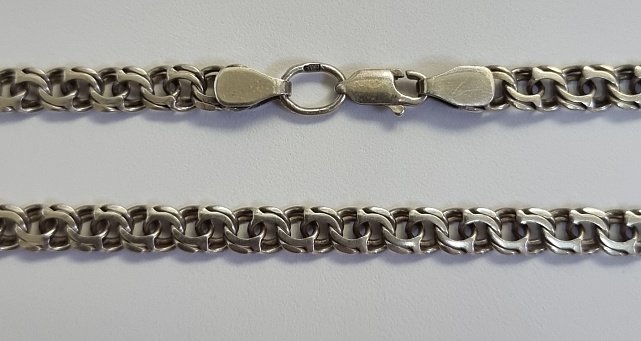 Серебряная цепь с плетением Бисмарк (33741112) 1