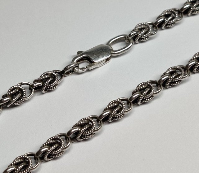 Серебряная цепь с плетением Кордовое (335825974) 0