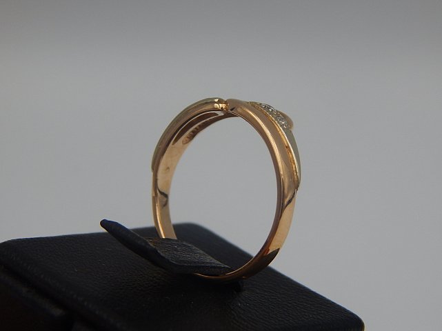 Кольцо из красного и желтого золота с цирконием (33833146) 4