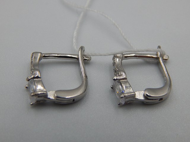 Серебряные серьги с цирконием (30508112) 1