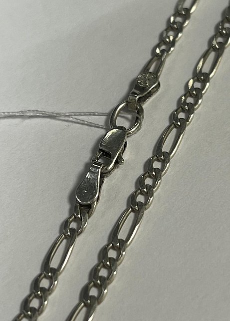 Серебряная цепь с плетением Картье (33630019) 0
