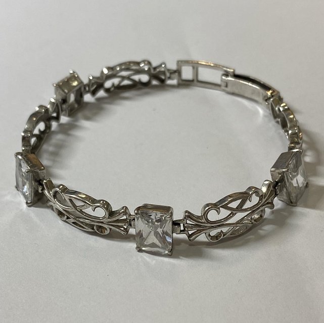 Срібний браслет із цирконієм (33892349) 0